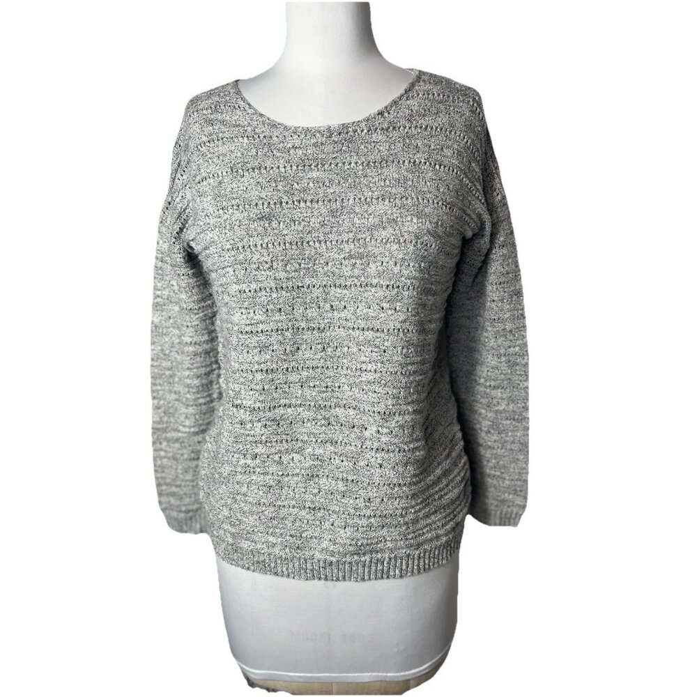 Leo &‎ Nicole Open Knit Gray Sweater Women’s Size Small